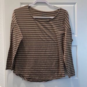 Faded glory small black and light brown striped top